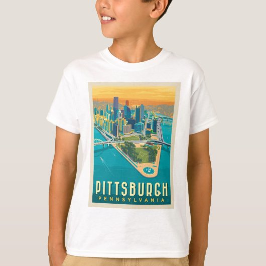 Pittsburgh, PA | Bird's Eye Uitzicht T-shirt (Voorkant)