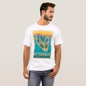 Pittsburgh, PA | Bird's Eye Uitzicht T-shirt (Voorkant volledig)
