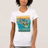 Pittsburgh, PA | Bird's Eye Uitzicht T-shirt (Voorkant)