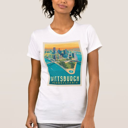 Pittsburgh, PA | Bird's Eye Uitzicht T-shirt (Voorkant)