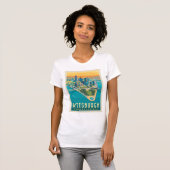 Pittsburgh, PA | Bird's Eye Uitzicht T-shirt (Voorkant volledig)
