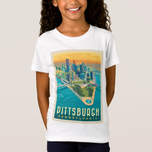 Pittsburgh, PA | Bird's Eye Uitzicht T-shirt (Voorkant)