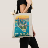 Pittsburgh, PA | Bird's Eye Uitzicht Tote Bag (Dichtbij)