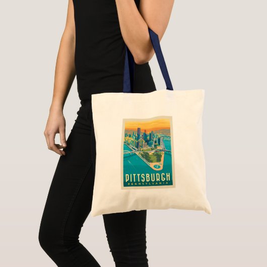 Pittsburgh, PA | Bird's Eye Uitzicht Tote Bag (Voorkant (product))