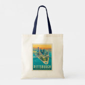 Pittsburgh, PA | Bird's Eye Uitzicht Tote Bag (Achterkant)