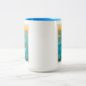 Pittsburgh, PA | Bird's Eye Uitzicht Tweekleurige Koffiemok (Center)