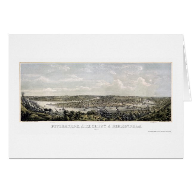 Pittsburgh, PA Panorama Map - 1871 (Voorkant Horizontaal)