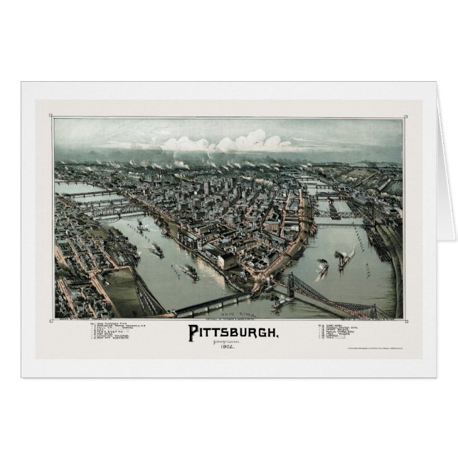 Pittsburgh, PA Panorama Map - 1902 (Voorkant Horizontaal)