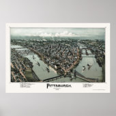 Pittsburgh, PA Panorama Map - 1902 Poster (Voorkant)