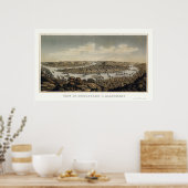 Pittsburgh, PA Panoramisch MAp - 1874 Poster (Keuken)