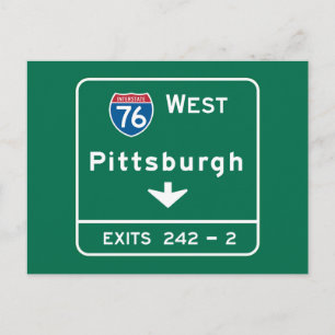 Pittsburgh, PA Road Sign Briefkaart