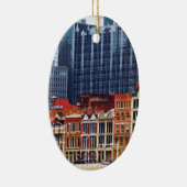 Pittsburgh PA Silhouette Close-up Keramisch Ornament (Rechts)