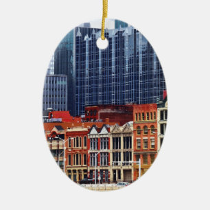 Pittsburgh PA Silhouette Close-up Keramisch Ornament