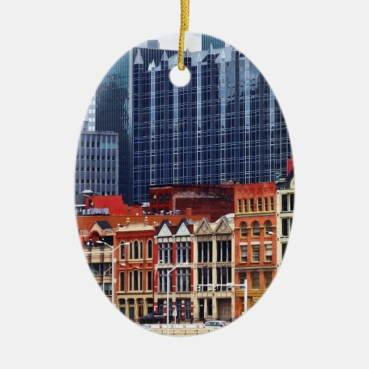 Pittsburgh PA Silhouette Close-up Keramisch Ornament (Voorkant)