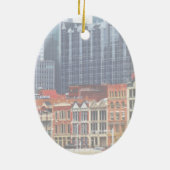 Pittsburgh PA Silhouette Close-up Keramisch Ornament (Achterkant)