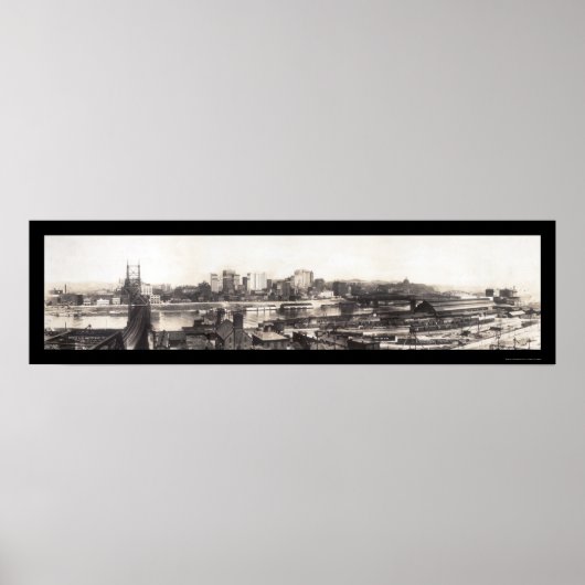 Pittsburgh, PA Skyline Foto 1907 Poster (Voorkant)