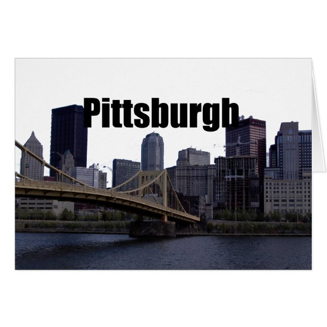 Pittsburgh PA Skyline met Pittsburgh in Sky (Voorkant Horizontaal)