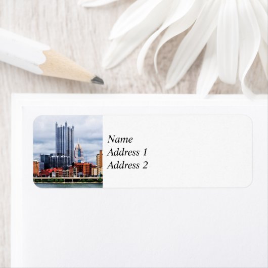 Pittsburgh PA Skyline Save the Date Etiket (Insitu)