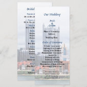Pittsburgh PA Skyline Wedding Programme Programmakaart (Voorkant / Achterkant)