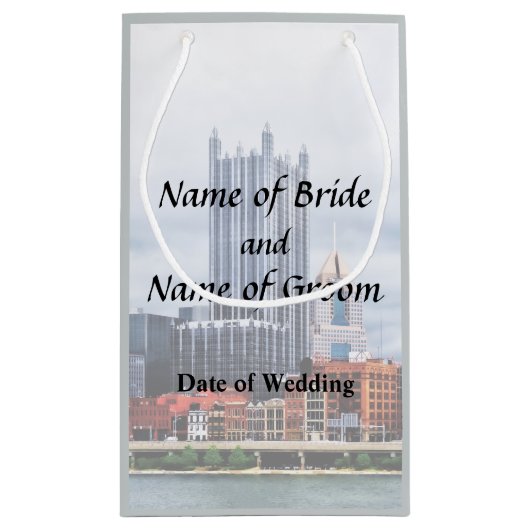 Pittsburgh PA Skyline Wedding Supplies Klein Cadeauzakje (Achterkant)