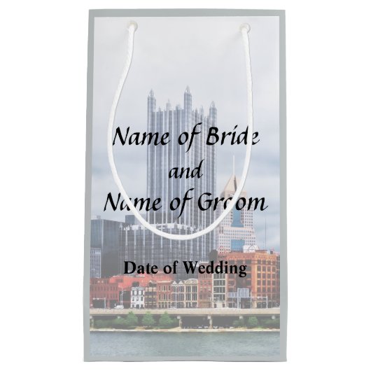Pittsburgh PA Skyline Wedding Supplies Klein Cadeauzakje (Voorkant)