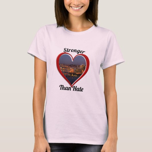 Pittsburgh PA Sterker dan Hate T-shirt (Voorkant)