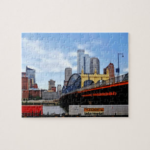 Pittsburgh PA - Trein door Smithfield St Bridge Legpuzzel