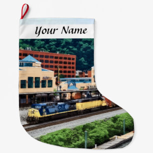 Pittsburgh PA - Trein op postplein Grote Kerstsok