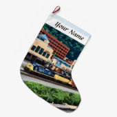 Pittsburgh PA - Trein op postplein Grote Kerstsok (Voorkant (Hangend))