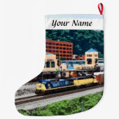 Pittsburgh PA - Trein op postplein Grote Kerstsok (Achterkant)