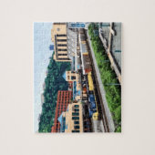 Pittsburgh PA - Trein passeert Station Square Legpuzzel (Verticaal)