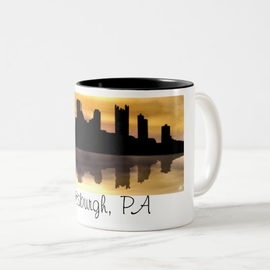 Pittsburgh, PA Tweekleurige Koffiemok (Voorkant rechts)