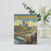 Pittsburgh, PA-Vintage Briefkaart (Staand voorkant)