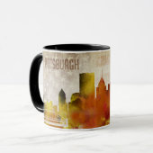 Pittsburgh, PA | Waterverf City Skyline Mok (Voorkant links)
