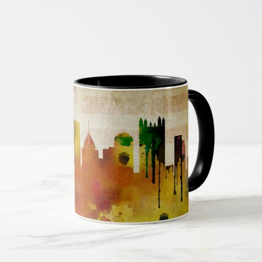 Pittsburgh, PA | Waterverf City Skyline Mok (Voorkant rechts)
