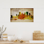 Pittsburgh, PA | Waterverf City Skyline Poster (Keuken)