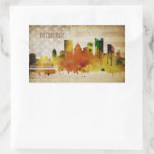 Pittsburgh, PA | Waterverf City Skyline Rechthoekige Sticker (Tas)
