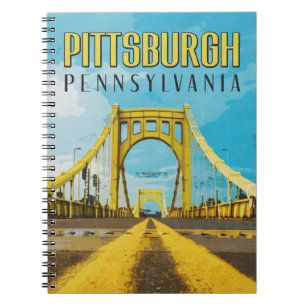 Pittsburgh, PA Yellow Bridge Vintage Travel Notitieboek