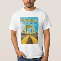 Pittsburgh, PA Yellow Bridge Vintage Travel T-Shir