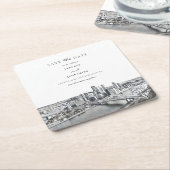 Pittsburgh Paper Onderzetter Save the Date (Schuin)