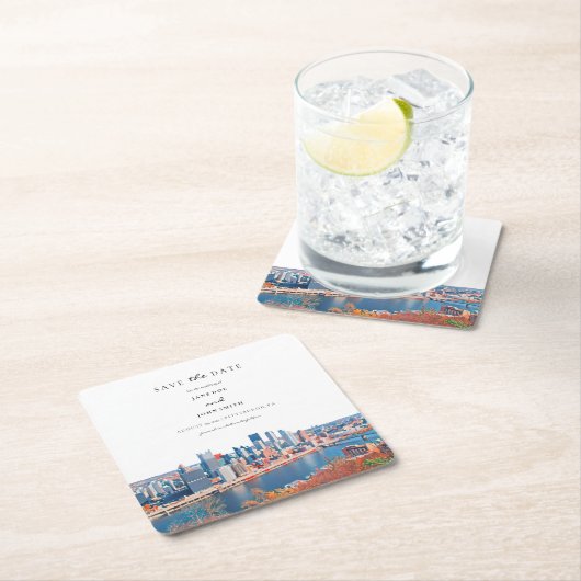 Pittsburgh Paper Onderzetter Save the Date (Insitu)