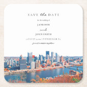 Pittsburgh Paper Onderzetter Save the Date (Voorkant)
