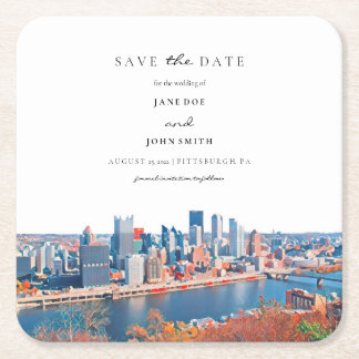 Pittsburgh Paper Onderzetter Save the Date