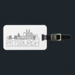 Pittsburgh, Penn Stylized City Skyline Bagagelabel<br><div class="desc">Een uniek bagagelabel dat de prachtige stad Pittsburgh in Pennsylvania vertegenwoordigt. Dit label bevat een gestileerde illustratie van de unieke skyline van de stad met de naam eronder.</div>