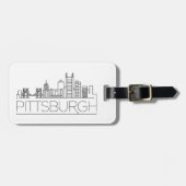 Pittsburgh, Penn Stylized City Skyline Bagagelabel (Voorkant horizontaal)