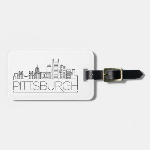 Pittsburgh, Penn Stylized City Skyline Bagagelabel