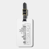 Pittsburgh, Penn Stylized City Skyline Bagagelabel (Voorkant verticaal)