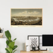 Pittsburgh Pennsylvania 1874 Antiek panoramische k Poster (Thuiskantoor)