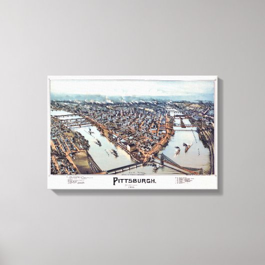 Pittsburgh Pennsylvania 1902 Canvas Afdruk (Voorkant)