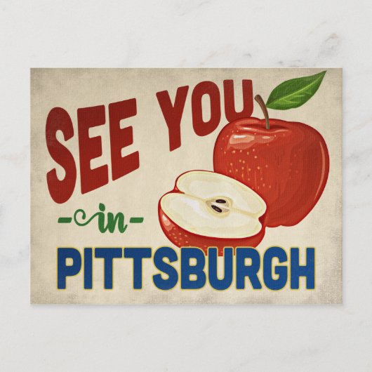 Pittsburgh Pennsylvania Apple - Vintage Travel Briefkaart (Voorkant)